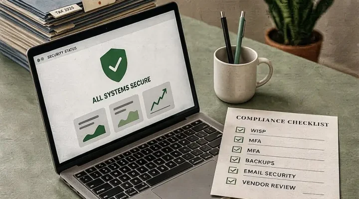 Cybersecurity for accounting firms in 2026 with WISP, phishing protection, MFA, backups, and compliance checklist